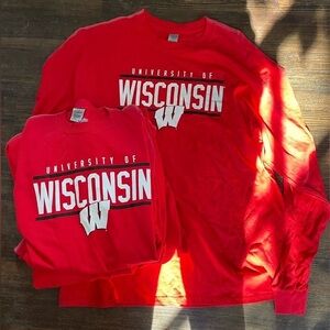 Lot of 6 University of Wisconsin long sleeve tees